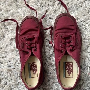 Vans all burgundy shoes in size 6 women’s!